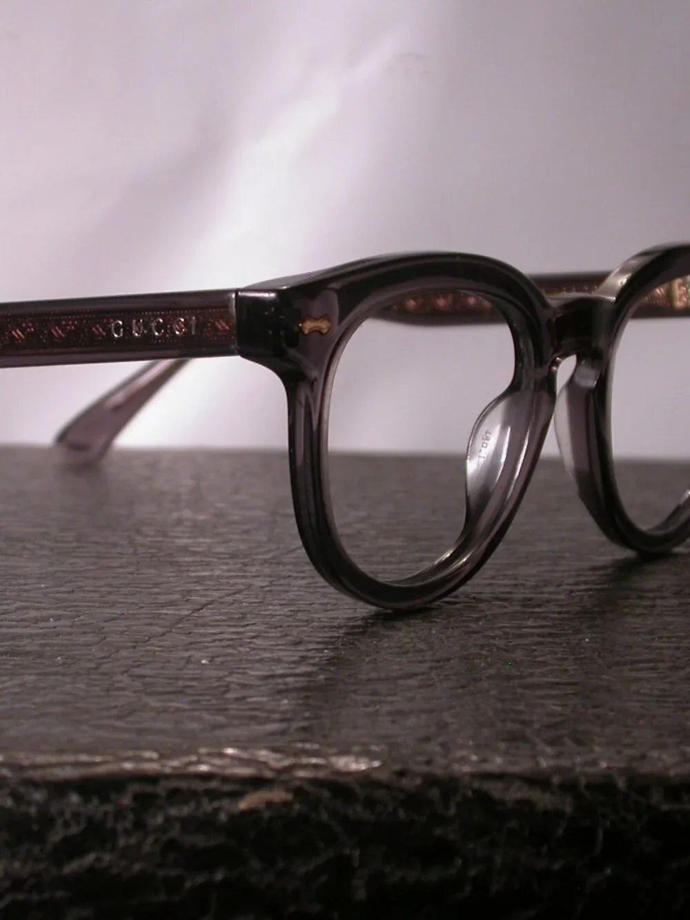 Authentic Gucci Smoke Clear Gold Eyeglasses Frames Made in Italy